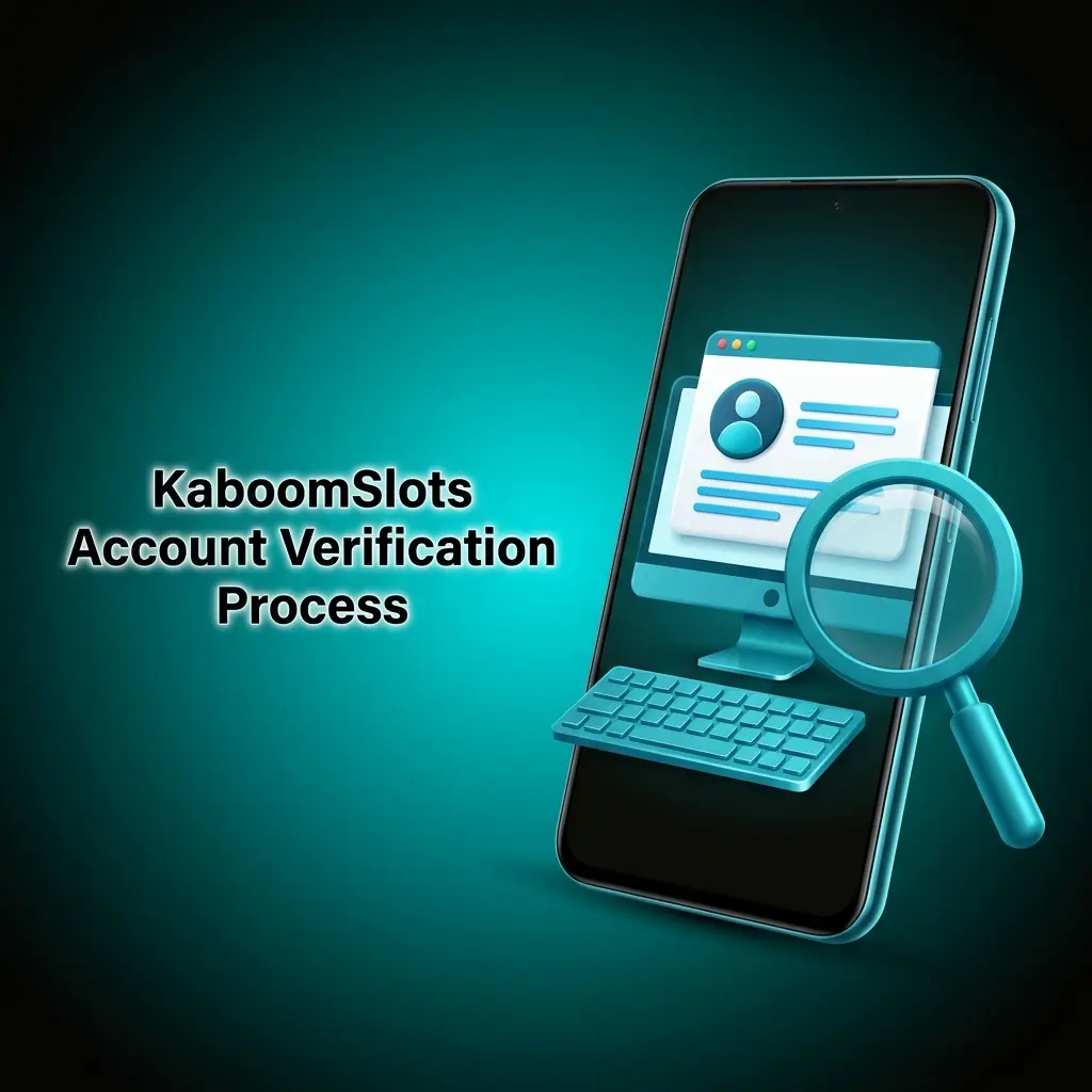 KaboomSlots account verification process showing 5 steps for UK players to confirm identity and secure payments