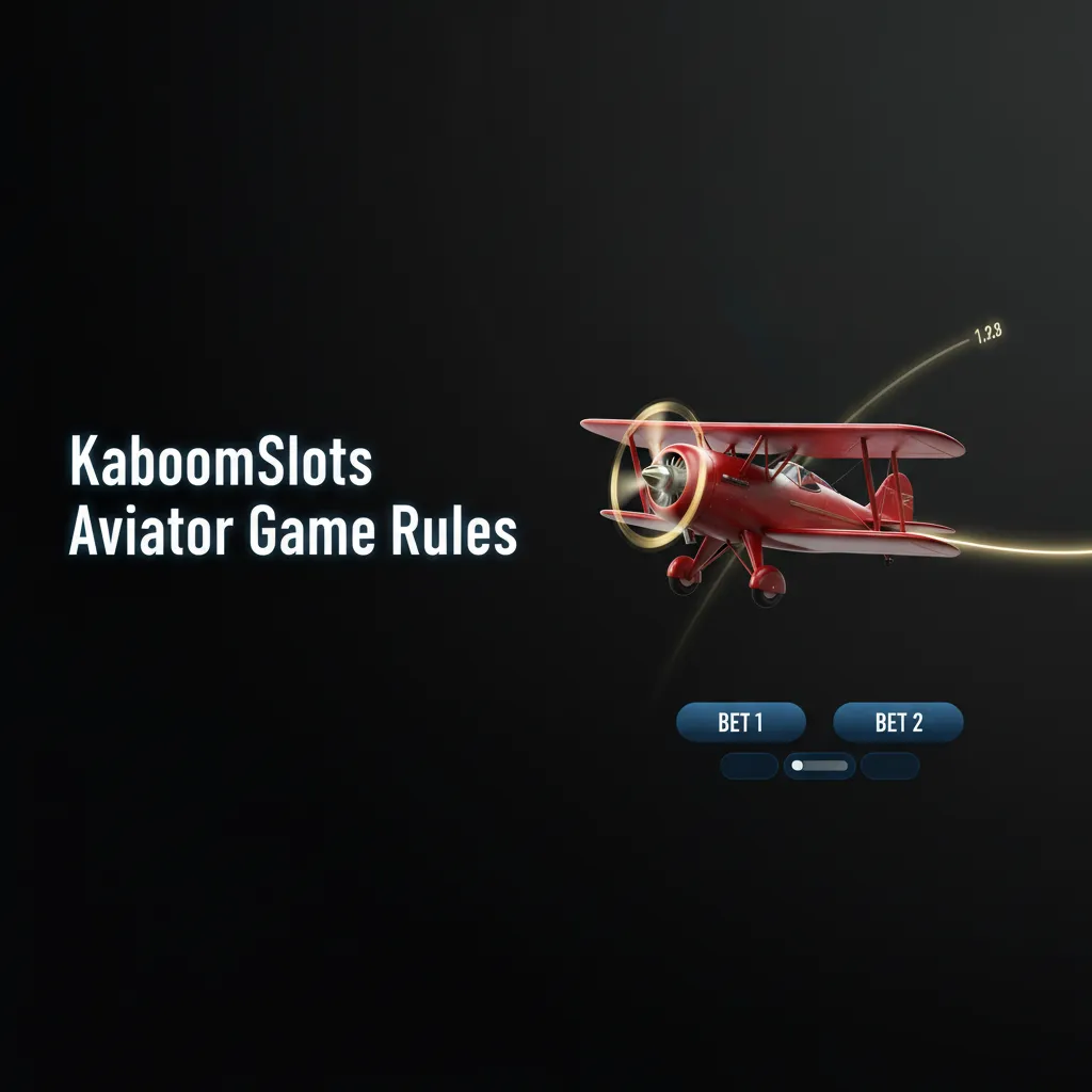 KaboomSlots Aviator rules: red plane climbs; multiplier rises; cash out before crash; two bets, auto bet/cash out. Demo mode