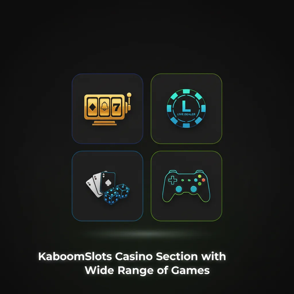 KaboomSlots lobby with categories: Slots, Megaways, Jackpots, Table Games, Instant, Crash, Scratchcards, Video Poker.