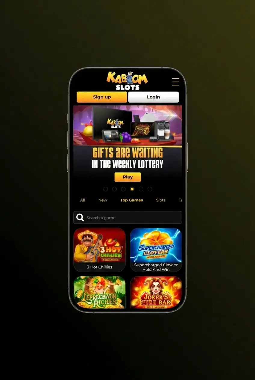 KaboomSlots sign up instructions showing 5 steps to register online quickly and easily in the UK