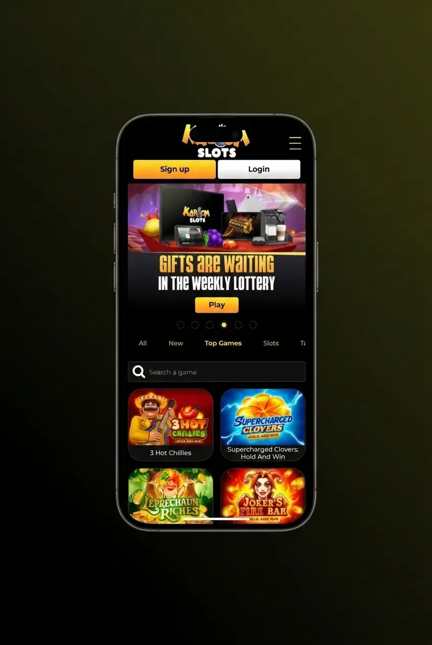 KaboomSlots sign up process shown in 5 steps: register, verify email or SMS, enter details, and submit form