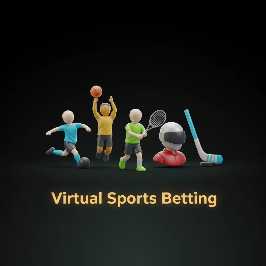 Virtual betting screen with animated fixtures and RNG results; football, horse racing, greyhounds, and tennis options.