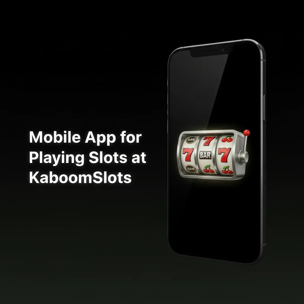 Phone and tablet screens showing KaboomSlots mobile slots lobby with filters, bottom bar, and smooth controls.