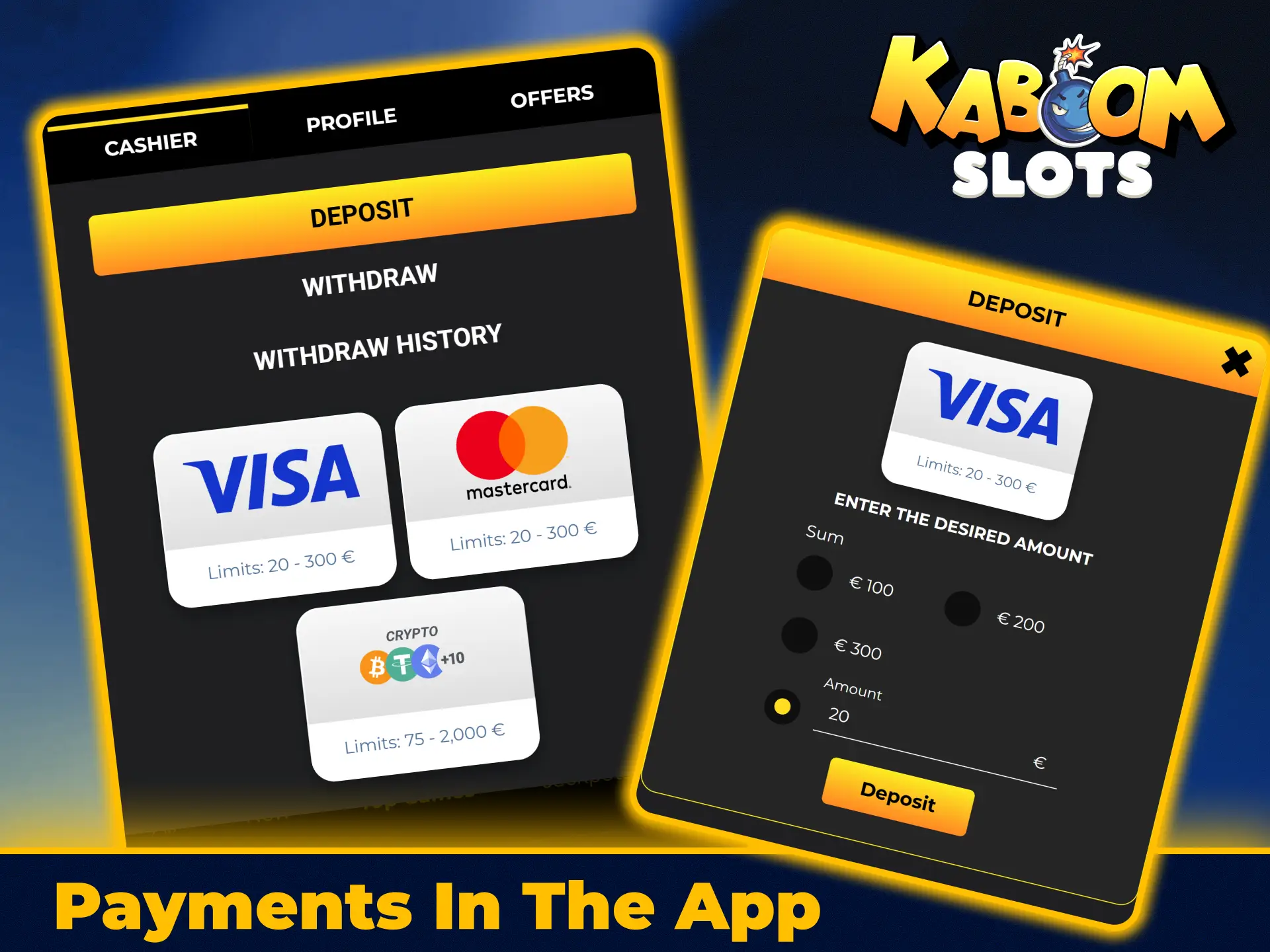 Choose secure UK payment options on KaboomSlots official app.