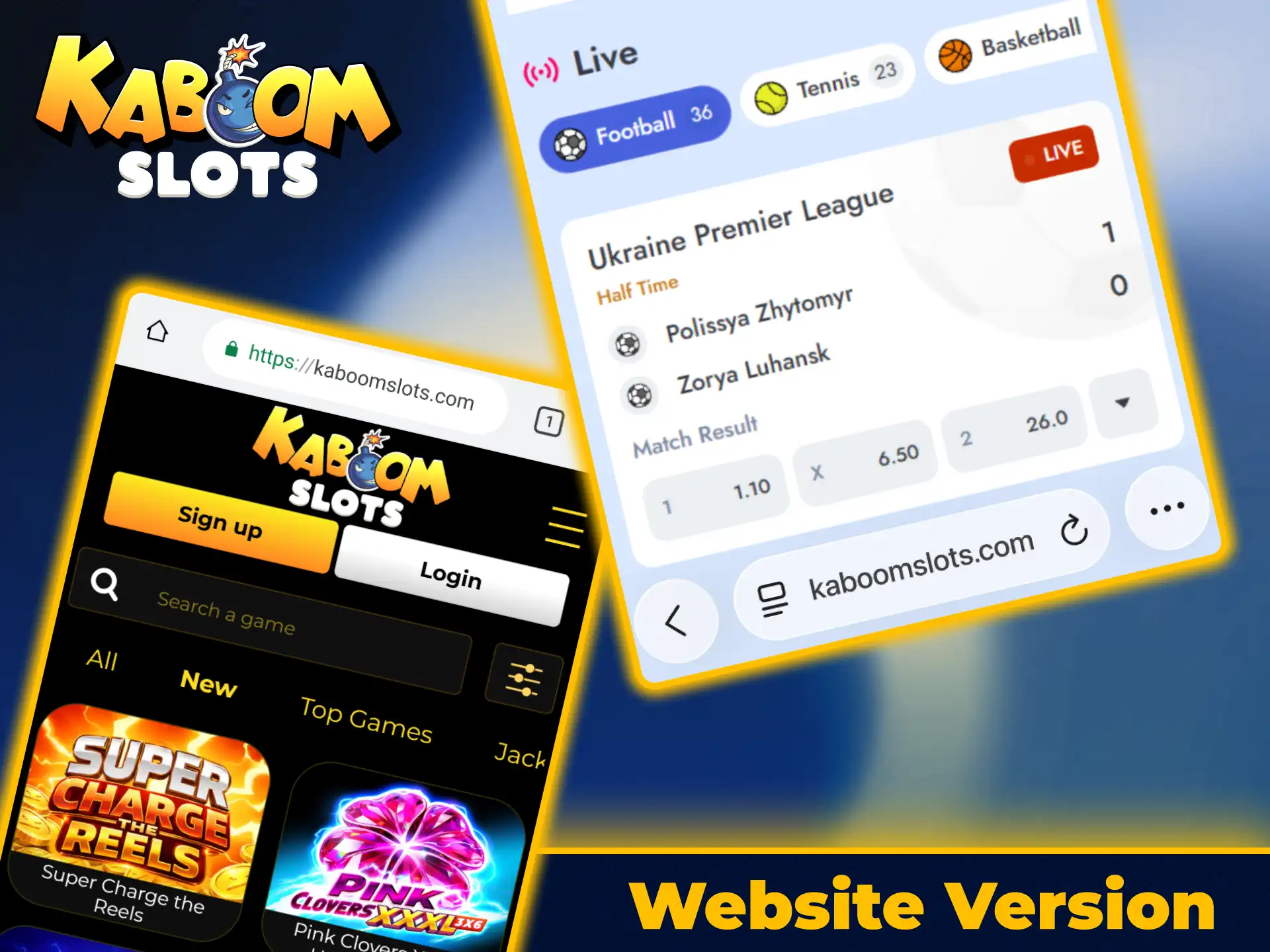 Access sports betting mobile browser site at KaboomSlots official.