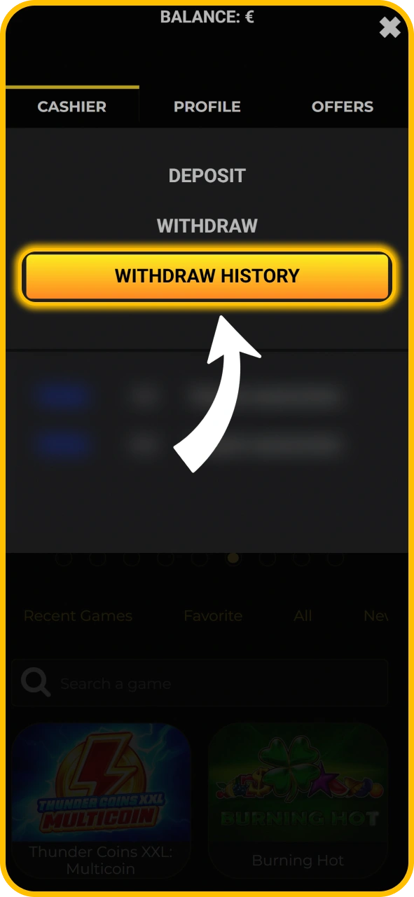 Track your withdrawal processing status on KaboomSlots official app.