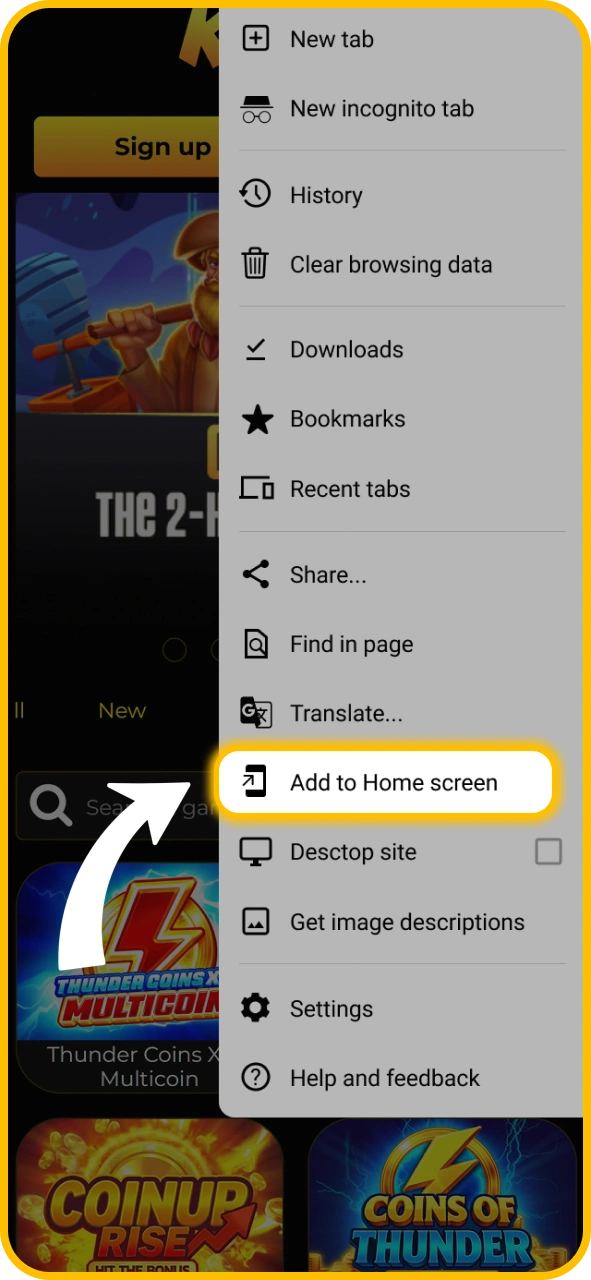 Add a quick shortcut icon for KaboomSlots official mobile site.