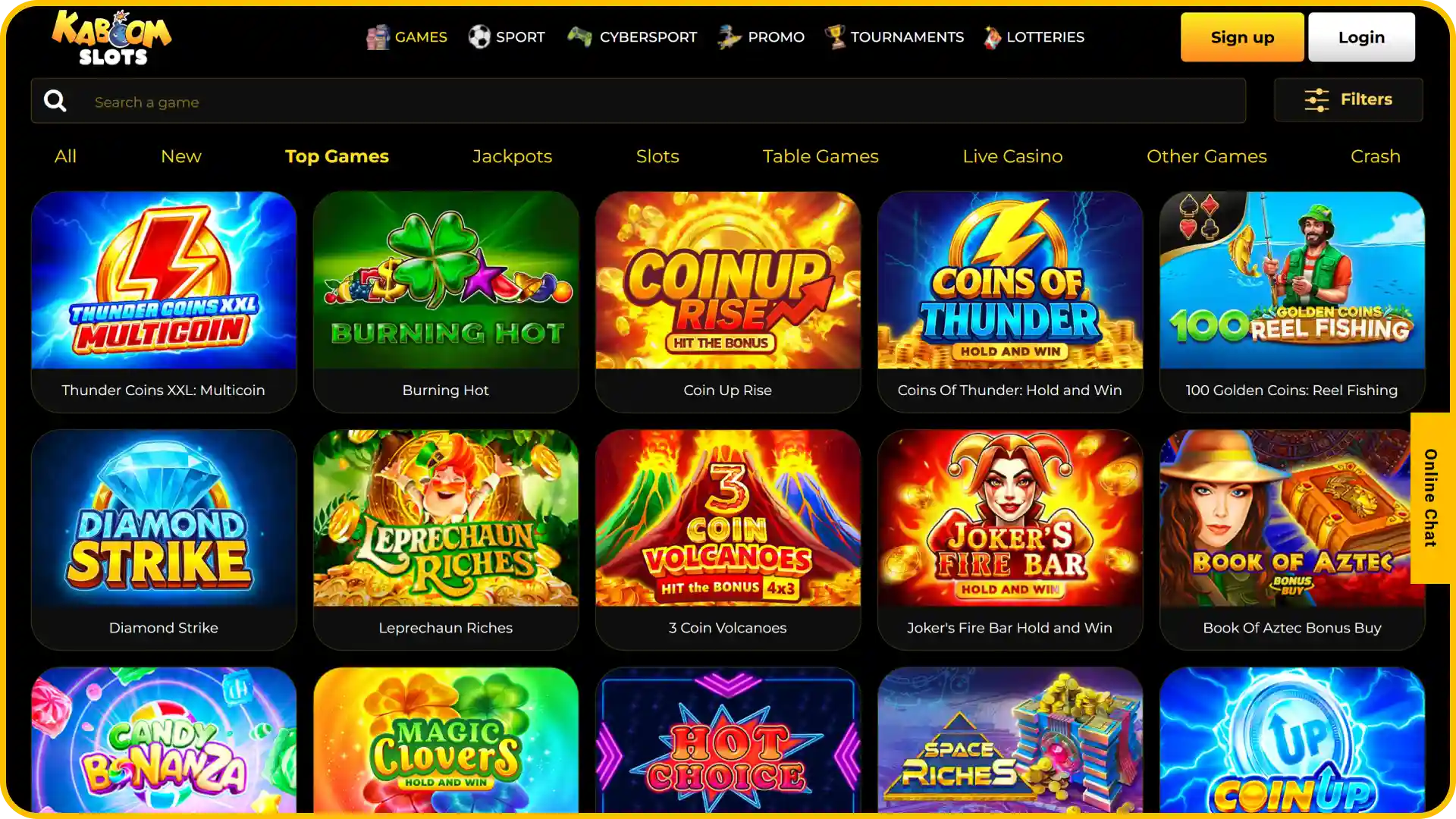 Play online casino games directly at KaboomSlots official UK platform.