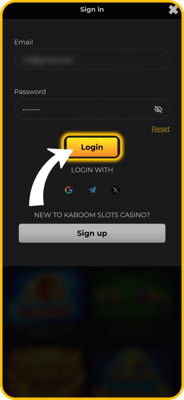 Access your personal user dashboard on KaboomSlots official UK platform.