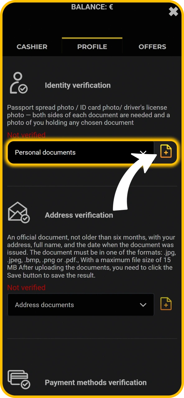 Upload identity proof documents safely to KaboomSlots official verification portal.