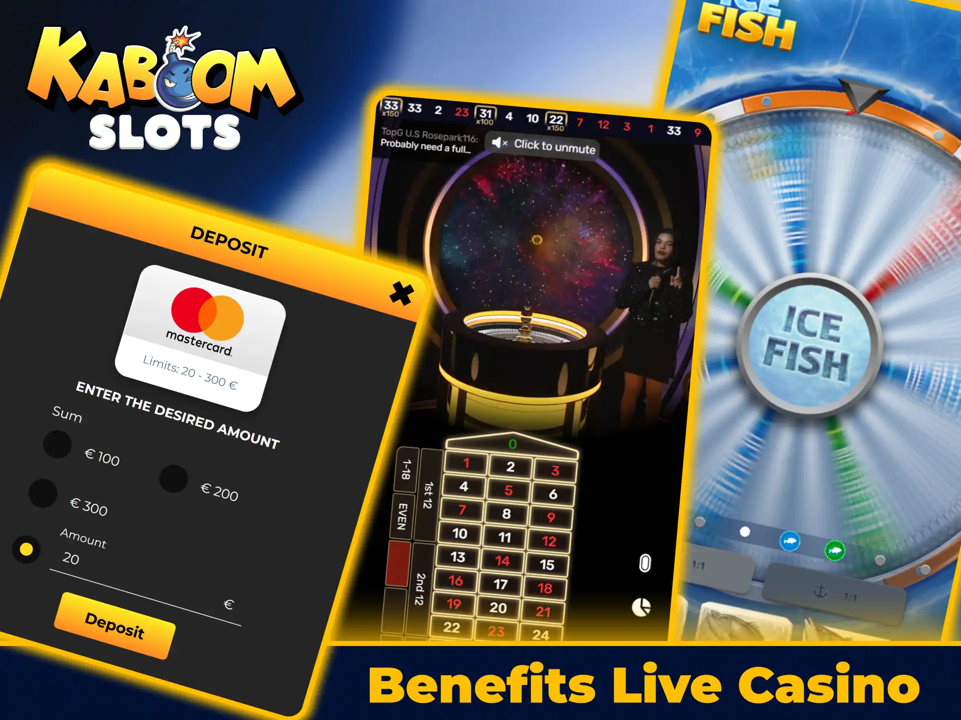 Enjoy real live dealer streaming games at KaboomSlots official.