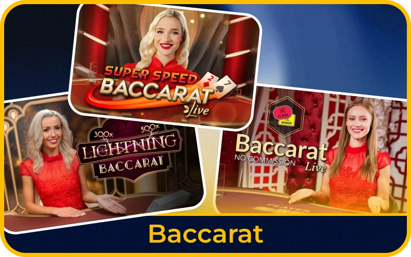 Play live dealer baccarat card games at KaboomSlots official.