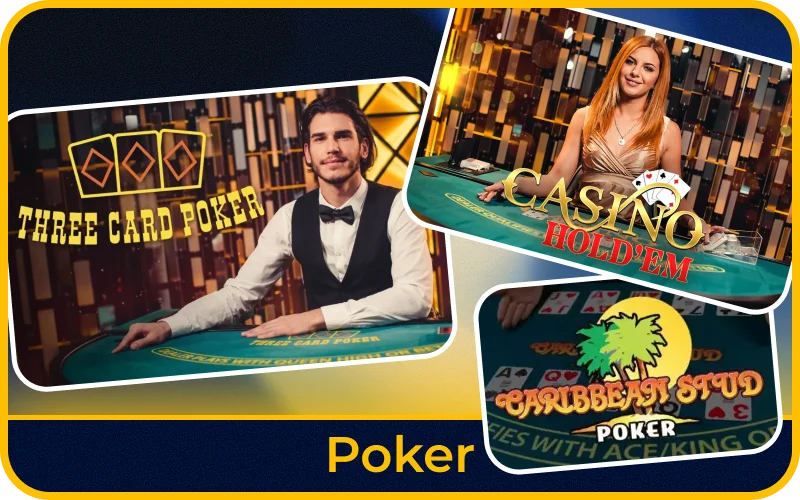 Play live dealer casino poker games at KaboomSlots official.