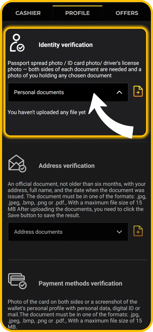 Complete user account verification checks on KaboomSlots official UK site.