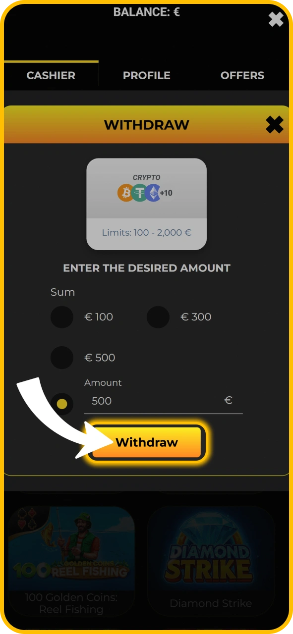 Submit your cash withdrawal request on KaboomSlots official UK platform.