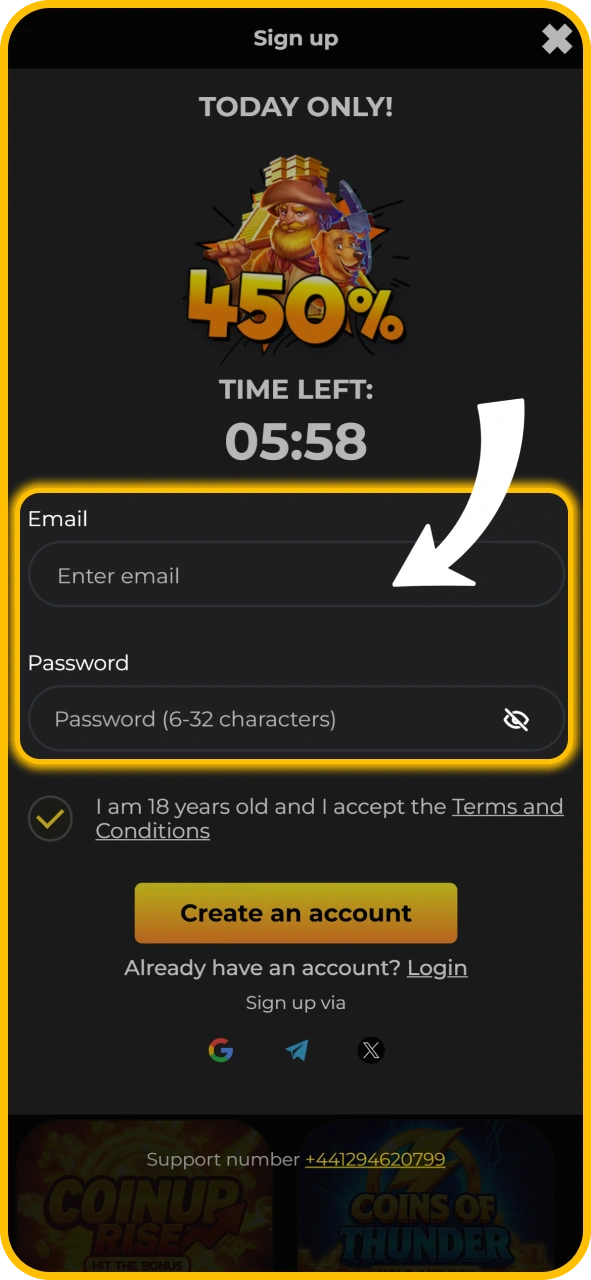 Enter your personal details to register on KaboomSlots official.