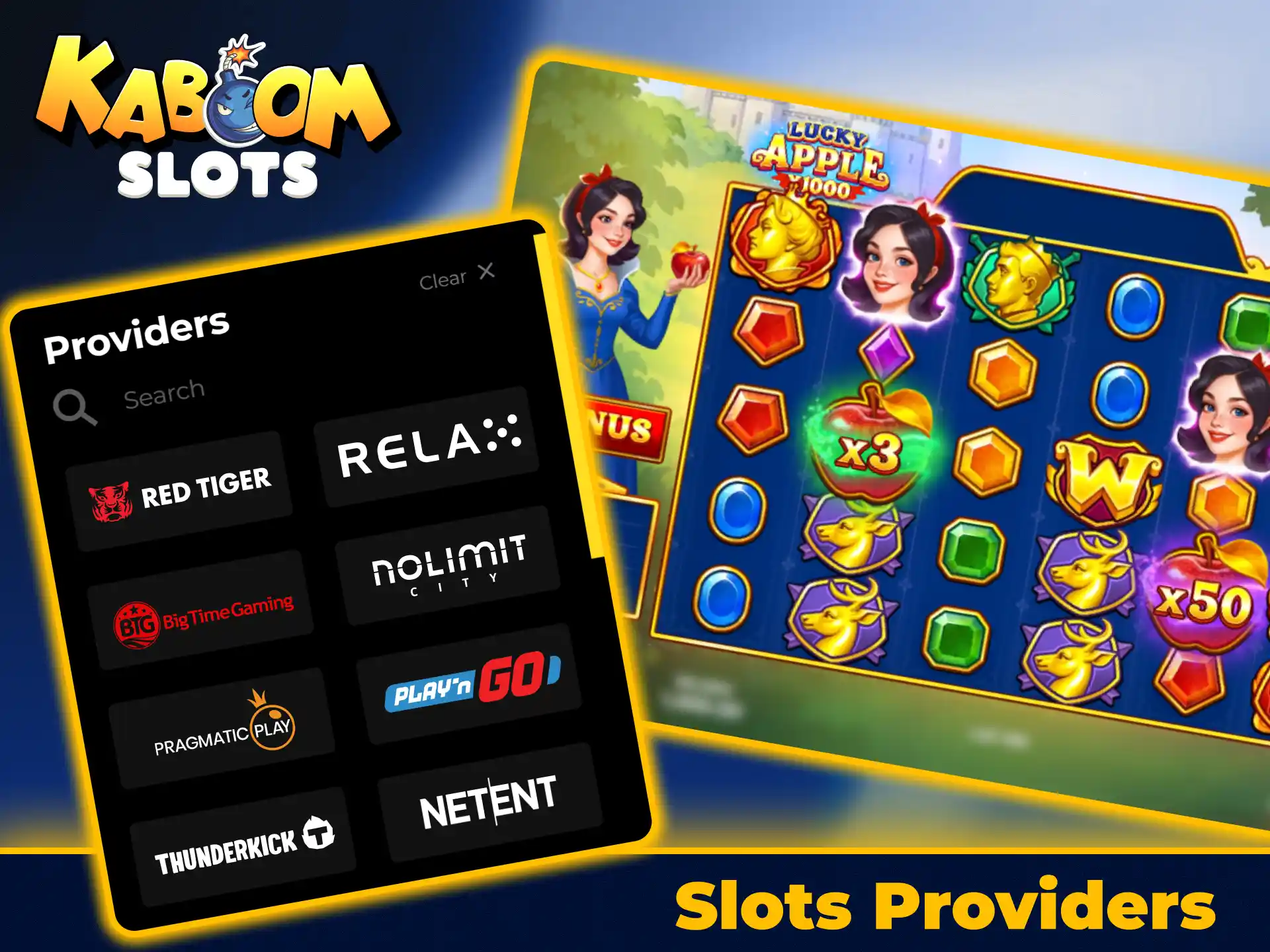 Discover premier software slot providers at KaboomSlots official casino.